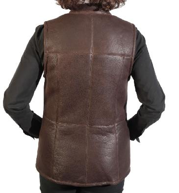 126511 - Ladies Nappalamb Sheepskin Gillet Rich Brown